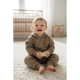 Zubi Baby & Kids Wear Kahverengi Kapüşonlu Çocuk Eşofman Takımı - 9 - 12 Ay