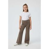 Zubi Baby & Kids Wear Kız Çocuk Dökümlü Bol Paça Tayt Pantolon (12-15 Yaş) - Kahverengi - 13 Yaş
