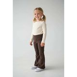 Zubi Baby & Kids Wear Kız Çocuk Kelebek Kabartmalı Ispanyol Paça Tayt Pantolon (11-15 Yaş) - Kahverengi - 8 Yaş