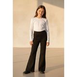 Zubi Baby & Kids Wear Kız Çocuk Önü Dikiş Detaylı Wide-Leg Paça Oysho Kumaş Tayt (11-15 Yaş) - Siyah - 13 Yaş