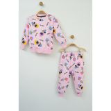 Zubi Baby & Kids Wear Kız Çocuk Pembe Karakter Baskılı Pamuklu Pijama Takımı - 5 Yaş