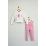 Zubi Baby & Kids Wear Pembe Çiçek Detaylı Kız Çocuk Takımı - 10 - 11 Yaş
