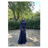 ZÜBİŞ BUTİK Zeyna Kuyruklu Saten Tesettür Abiye