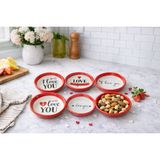 Zucci Home Love Temalı 6'lı Çerezlik Sunum Seti | Hediyelik I Love You Tasarım Seramik Çerezlik - 6 Adet - 0 - 200 ml