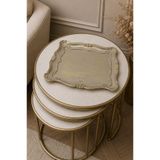 Zucci Home Sultan Vintage Imperia Servis Tepsisi | 33x42 cm | Şık Dekoratif Kahve ve Çay Sunum Tepsisi