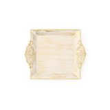 Zucci Home Zucci Home Barok Eskitme Tepsi - Beyaz - 22x26 cm
