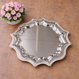 ZucciHome Metal 4'lü Yıldız Gümüş Servis Tepsisi 25x25 cm | Modern ve Dekoratif Sunum Tepsisi