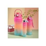 ZÜCPOT Motivasyonel 3'lü Su Matarası Suluk 2lt+900ml+300ml Tritan Sporcu Matara