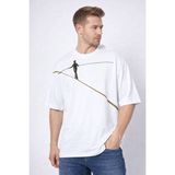 Zueofficial Beyaz Oversize Erkek Tişört %100 Pamuk Rahat Kesim T-Shirt - 0 Beyaz