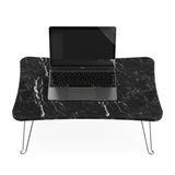 ZUESSE DIZAYN Dizüstü Bilgisayar Standı, Kahvaltı Servis Yatağı Tepsisi, Mini Piknik Masası,Taşınabilir ve Hafif Mini Masa, Kanepe için Lap Tablet Masası,Laptop Standı (Siyah Mermer Desenli)