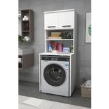 Zuesse Dizayn Dragon Çamaşır Makinesi Dolabı Kurutma Makinesi 3 Raflı 2 Kapaklı Banyo Dolabı - Beyaz