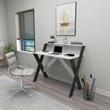 Zuesse Dizayn İqas X Ayaklı Ders Çalışma Masası Bilgisayar Masası 90x50 cm Beyaz - Antrasit