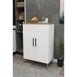 Zuesse Dizayn Pegasus 3 Raflı 2 Kapaklı Çok Amaçlı Dolap Mutfak Banyo Balkon Erzak Killer Dolabı Çam & Beyaz - Atlantik Çam - Beyaz