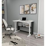 Zuesse Dizayn Vennüs 100X55 cm Kütüphaneli Geniş Çalışma Masası Laptop Bilgisayar Masası Ofis Ders Masası Beyaz - Antrasit