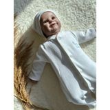 Zuff Baby Prematüre Erkek Bebek Minik Dinazor Nakışlı Tulum ve Şapka - Beyaz - Yenidoğan