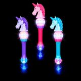 Zugar Land Unicorn Spinning LED Işıklı Değnek (14 inç) Piller Dahildir. Eğlenceli Sevimli Sembolik Prenses Spin Wands Aksesuarı ve Erkek ve Kız Çocukları için Parti Hediyesi (3 Paket)