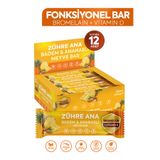 Zühre Ana Bromelain ve Vitamin D İçeren Meyve Bar, Şeker İlavesiz Badem ve Ananaslı 35 Gr x 12 Adet