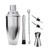 ZUIAI 6 Adet 550ml Paslanmaz Çelik Kokteyl Çalkalayıcı Mikser Kiti Bar Barmen Çalkalayıcı SpoonIce Maşa Araçları Seti Şarap Rafı ile