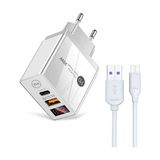 Zuidid 20W Pd + USB Hızlı Şarj LED Göstergeli + 3 A Hızlı Şarj Kablosu - Micro USB