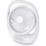 Zuidid 7 Inç Şarj Edilebilir Masaüstü Mini Fan Vantilatör 3 Kademeli Sessiz LED Işıklı Özellikler - Beyaz