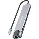 Zuidid 8 In1 Usb-C Çoklayıcı | 4K Hdmı, 100W Pd, Gigabit Ethernet, Sd/tf Kart Okuyucu, 2xusb-C + 2xusb 3.0 Çoklu Bağlantı Adaptörü - Silver