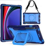 zukof Galaxy Tab S9 FE+/Tab S9+ 12,4 inç için Kılıf, Sağlam Zırh Ağır Hizmet Tipi Hibrit Kılıf Ayarlanabilir Stand ve Sap ile Tab S9 Plus 12,4 inç için Omuz Askılı ve S Kalem Tutucu (Mavi/Açık Mavi)