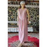 Zülays Belden Büzgülü Sıfır Kol Elbise Pembe - 1