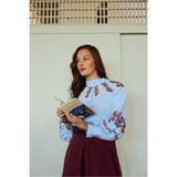 Zülays Fırfır Yaka Nakışlı Gömlek Bebe Mavisi - XL