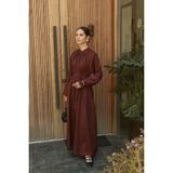 Zülays Keten Salaş Elbise Bordo - XL