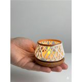 Zulya Dekoratif LED Mumluk 7x5 cm – Biyo Plastik Modern Tasarım Tealight Mumluk (Led Mum Dahil) - Tarçın