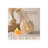 zulya Minimalist Modern LED Mumluk 9x8 cm | Dekoratif Işıklı Mumluk | Şık Ev Dekoru & Hediye Seçeneği Ç