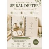 Zumio Doğadan Ilham Alan A5 Spiralli Çizgisiz Defter | Minimal Tasarım | Siyah Plastik Spiral