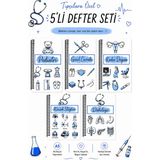 Zumio Klinik Bilimler A5 Defter Seti 5'li | Dahiliye, Pediatri, Genel Cerrahi, Kadın Doğum ve Küçük Stajlar Çizgisiz 60 Yaprak