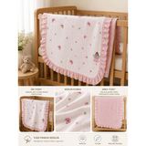 Zümra Baby Çok Amaçlı Çift Taraflı Müslin Örtü & Battaniye 2'li Set %100 Organik Pamuk 80X80 cm - Pembe - Mor - 80 x 80 cm