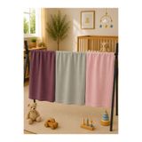 Zümra Baby Çok Amaçlı Müslin Örtü 3’lü Set, Müslin Yenidoğan Bebek Battaniyesi, %100 Organik Pamuk Müslin Bez - 80x80 cm