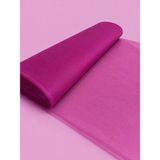 Zümra Baby Kristal Tül Boy 1 mt En Sabit 3 mt Nişan, Kına, Düğün, Bohça, Kapı,doğum,parti Süslemesi - Fuşya - 300 x 100 cm