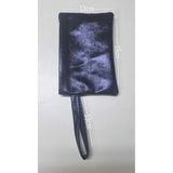 Zümrüdüanka Handmade Kumaş üstüne yaldız kaplamali simli lacivert renk el çantası