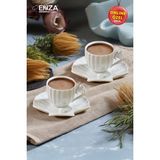 Zümrüt 2'li Beyaz Porselen Fincan Takımı - 90 ml