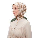 Zümrüt Çiçek Soyut Desen Modal İpek Eşarp