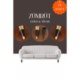 Zumrut Gold Siyah Mobilya Koltuk Ayagi Chester Komidin Tv Unitesi Vestiyer Ayagi 17 Cm 16 Adet