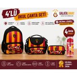 Zümrüt Kırtasiye Galatasaray Lisanslı 4 Bölmeli Okul Çantası 26568+ Beslenme Çantası 26570+ Kalemlik 26571+ Matara 26567
