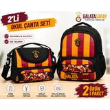 Zümrüt Kırtasiye Galatasaray Lisanslı 4 Bölmeli Okul Çantası 26568+ Beslenme Çantası 26570