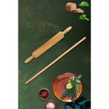 Zumrut Serisi Ahsap Hamur Acma Oklavasi Merdanesi Hamur Sekillendirici 2 Li Set Zmrset3