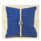 Zümrüt Taşı Gümüş Boncuklu Ayarlanabilir Bileklik (27240)