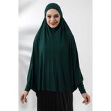 Zumrut Yesili Hazir Pratik Sultanbas Tesettur Kollu Penye Sufle Esarp Hijab