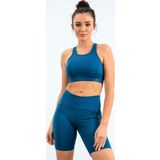Zümrüt Yüksek Bel Toparlayıcı Slim Fit Büstiyer Biker Kadın Tayt Takım - 95303