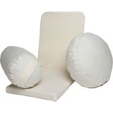 Zunkla Meditasyon Sandalyesi + Meditasyon Minderi + Yoga Bolster Minderi 3'lü Set Duck Kumaş - Beyaz