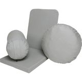 Zunkla Meditasyon Sandalyesi + Meditasyon Minderi + Yoga Bolster Minderi 3'lü Set Duck Kumaş - Gri