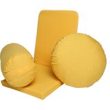 Zunkla Meditasyon Sandalyesi + Meditasyon Minderi + Yoga Bolster Minderi 3'lü Set Duck Kumaş - Sarı