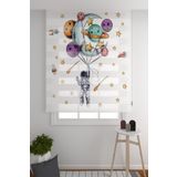 ZÜPER TEKSTİL Zebra Perde Astronut Ve Gezegenler Desenli Çocuk Odası Zebra Perde Baskılı Zebra Perde